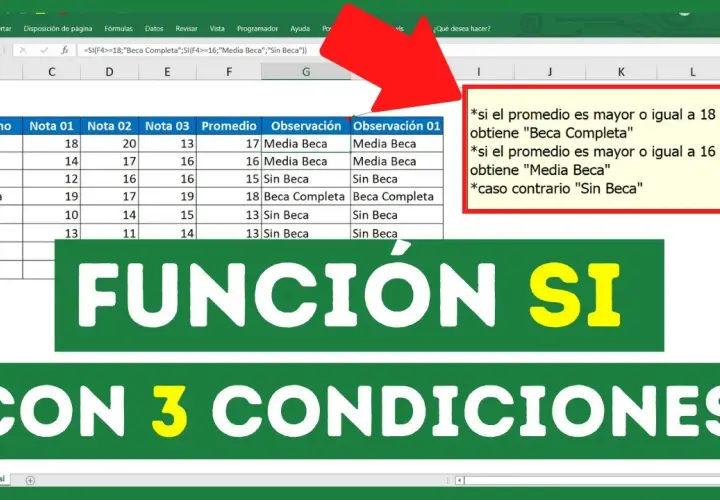 Cómo usar la función si en Excel con 3 condiciones de forma sencilla