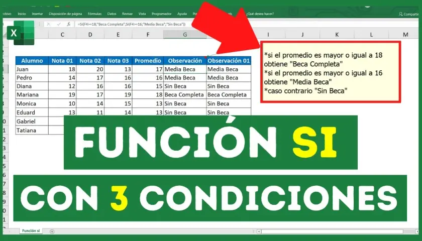Cómo usar la función si en Excel con 3 condiciones de forma sencilla